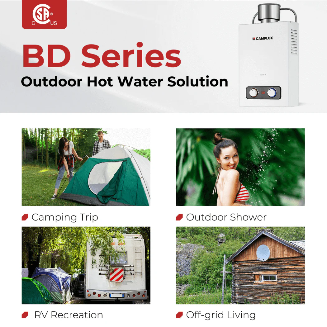 1.58 GPM Outdoor Propane Hot Water Heater with Rain Cap - Image 2