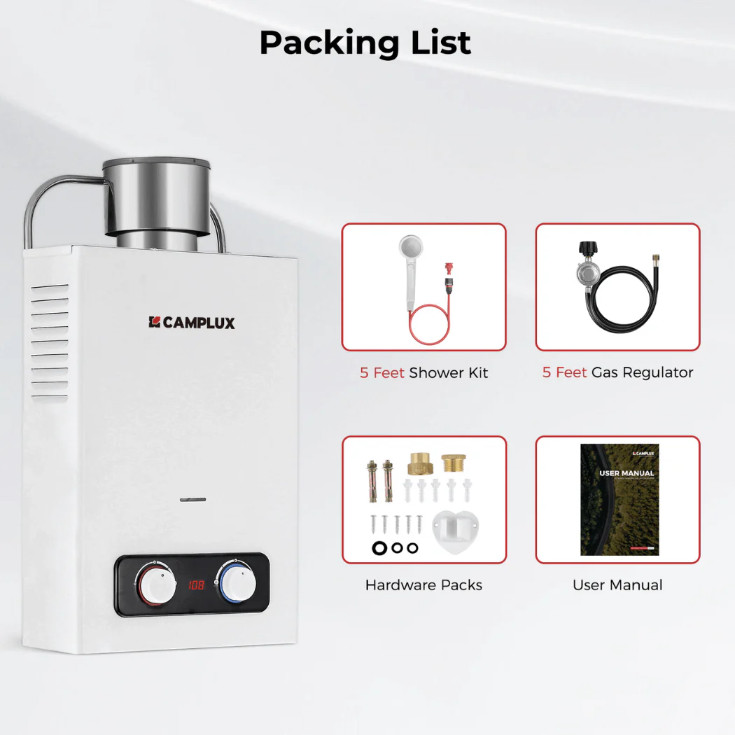 1.58 GPM Outdoor Propane Hot Water Heater with Rain Cap - Image 3