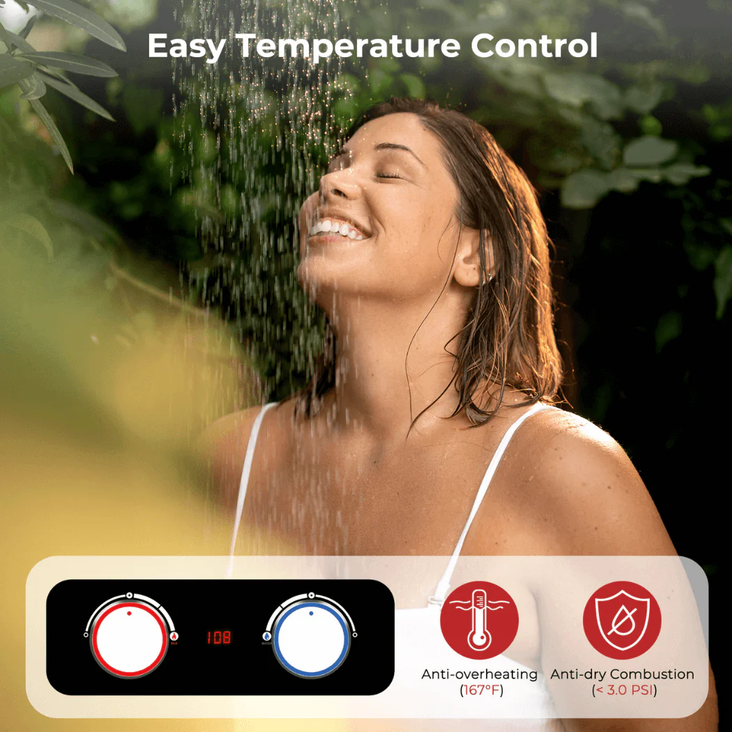 1.58 GPM Outdoor Propane Hot Water Heater with Rain Cap - Image 7