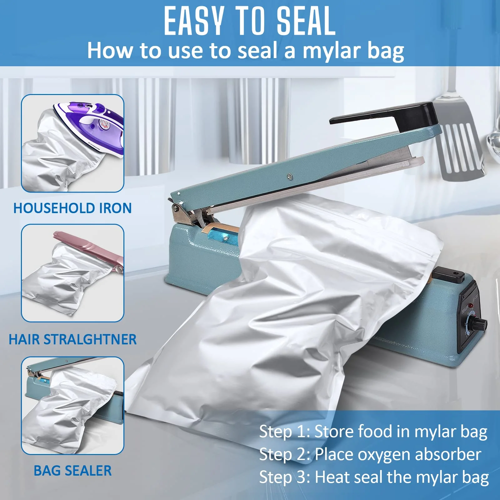 Mylar Bags 100-Pack w/ Oxygen Absorbers - Image 4