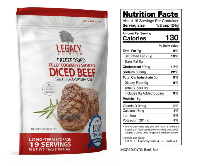 100% USDA Freeze Dried Beef Dices - Image 4