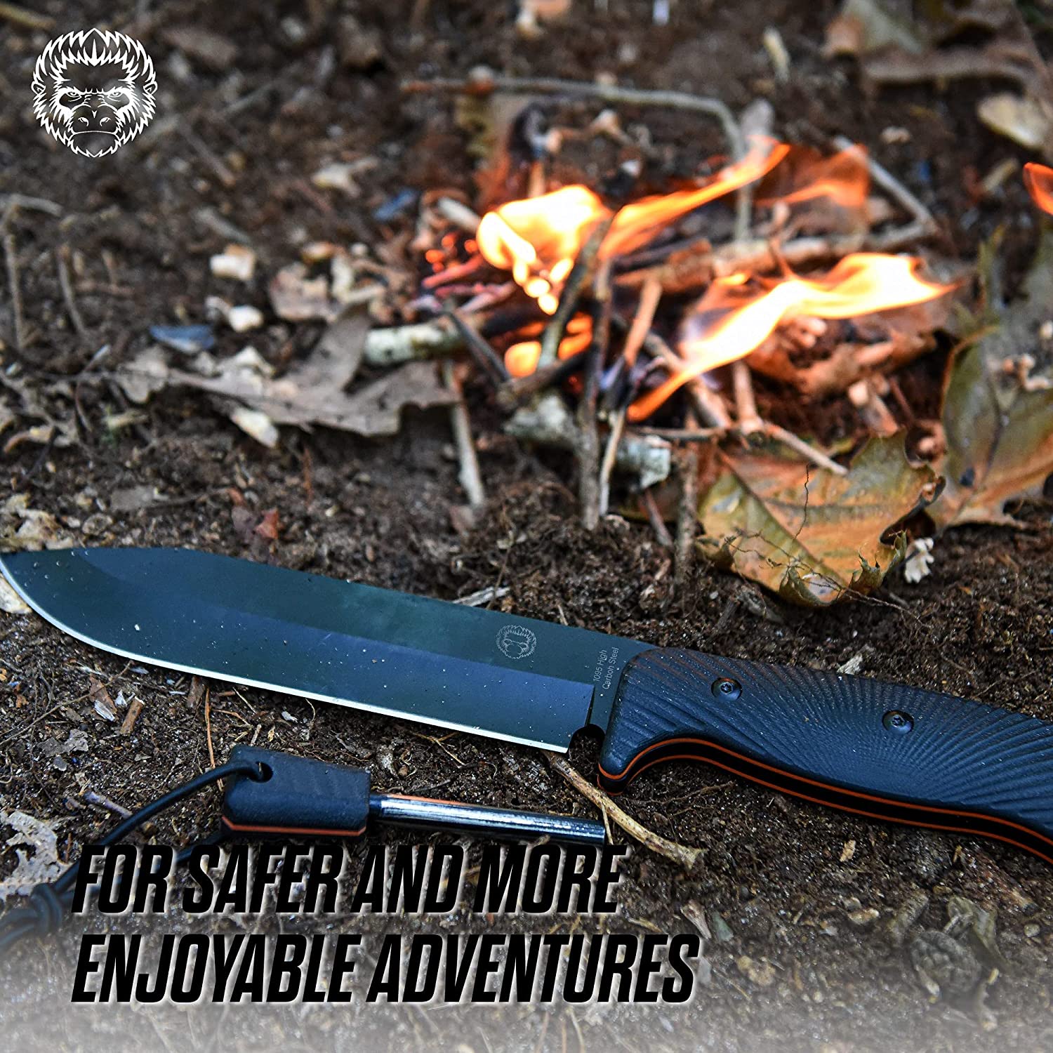 12.32" LAVALINE SURVIVAL KNIFE WITH FIXED 1095 HIGH CARBON STEEL BLADE - Image 10