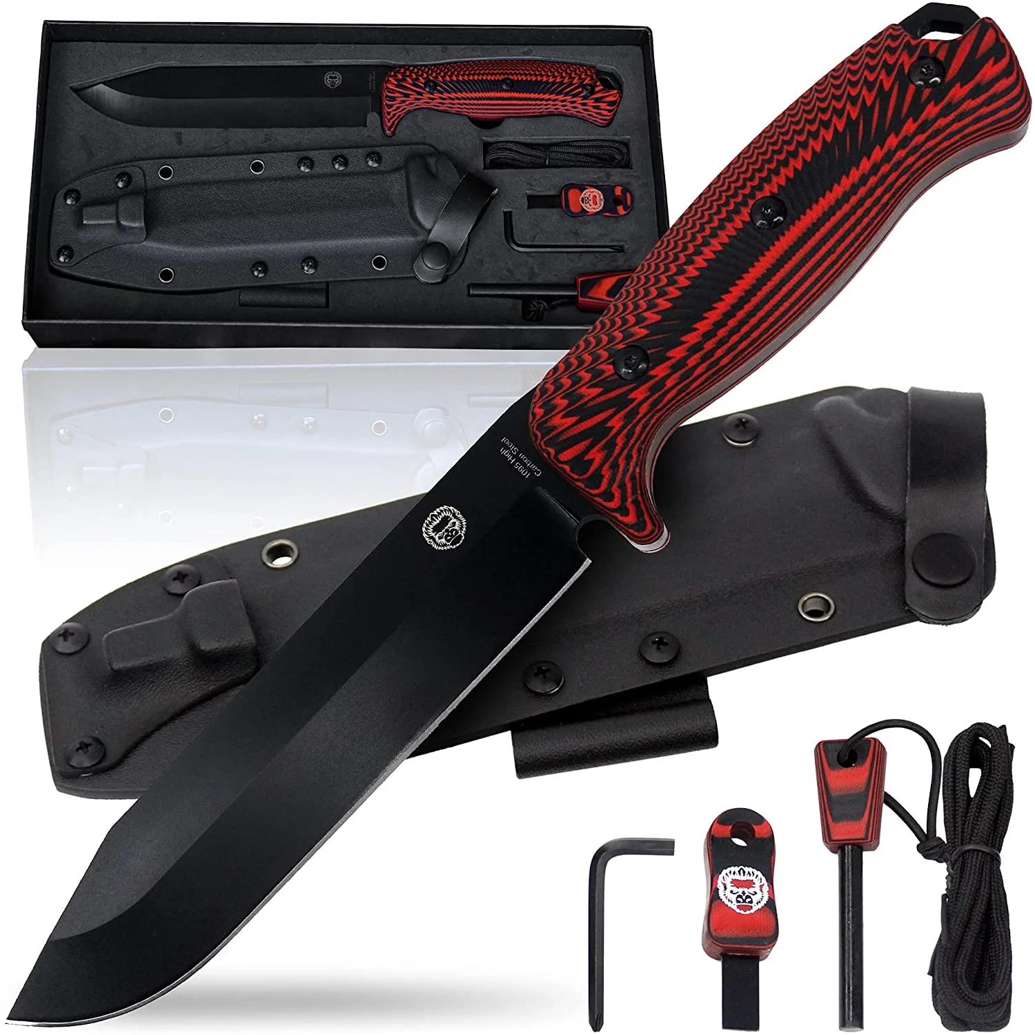 12.32" LAVALINE SURVIVAL KNIFE WITH FIXED 1095 HIGH CARBON STEEL BLADE - Image 3