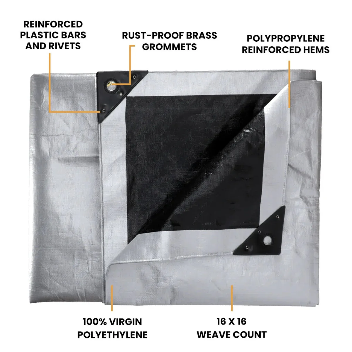 12’ x 12’ Super Heavy Duty Poly Tarp - Image 9
