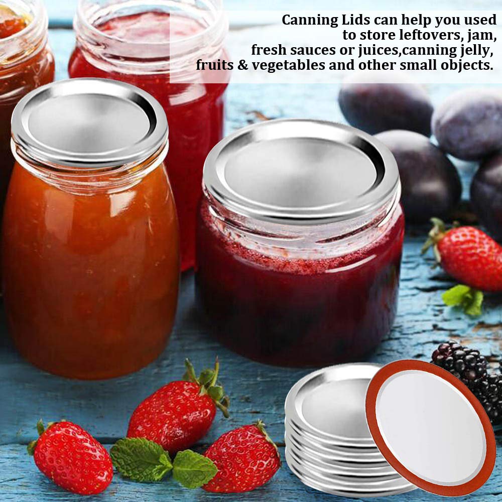 Regular-Mouth Silver Canning Lids for Glass Mason, Kerr, Ball, etc. Jars - 120 Pack - Image 3