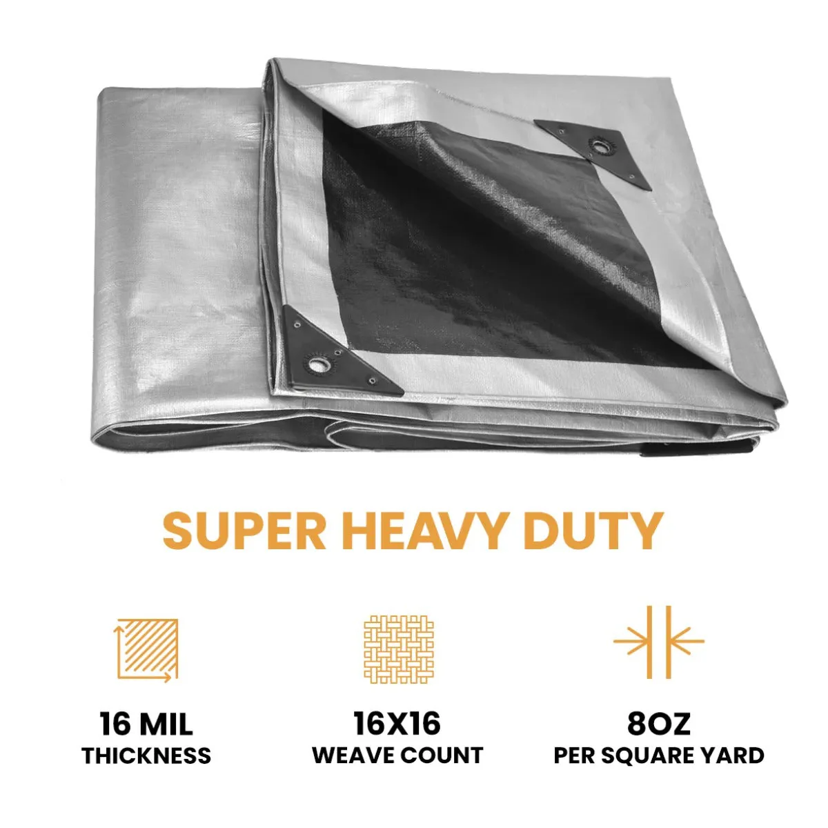 14’ x 16’ Super Heavy Duty Poly Tarp - Image 7