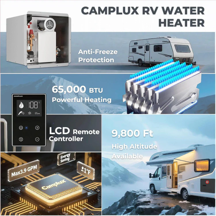 2.64GPM Tankless RV Hot Water Heater PRO With Remote Control - Image 2