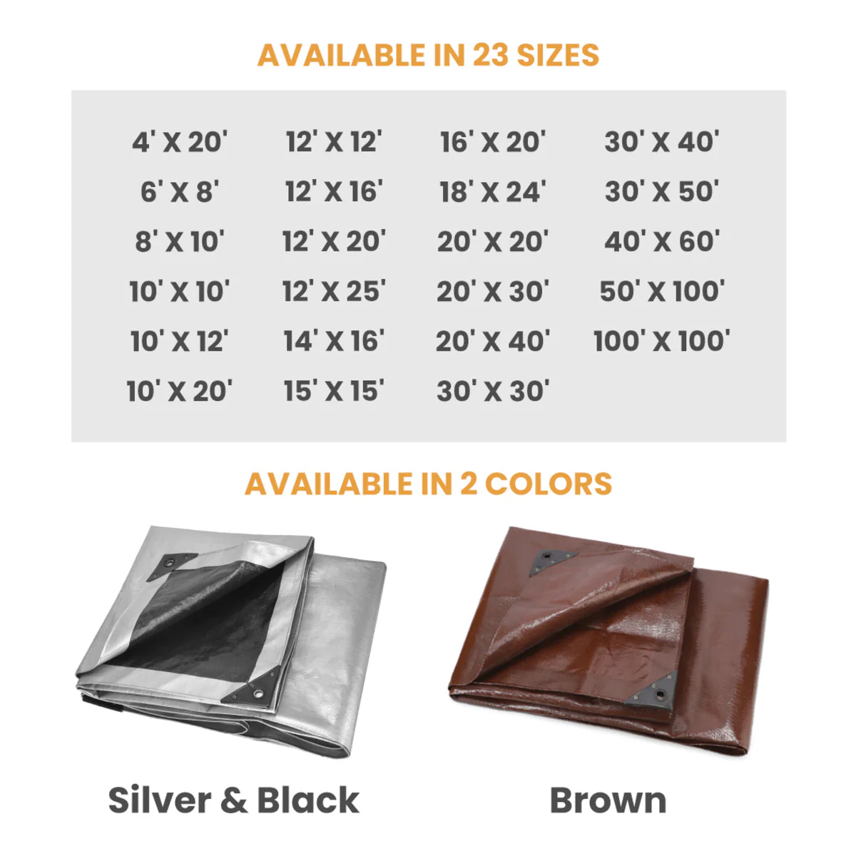 20’ x 20’ Super Heavy Duty Poly Tarp - Image 6