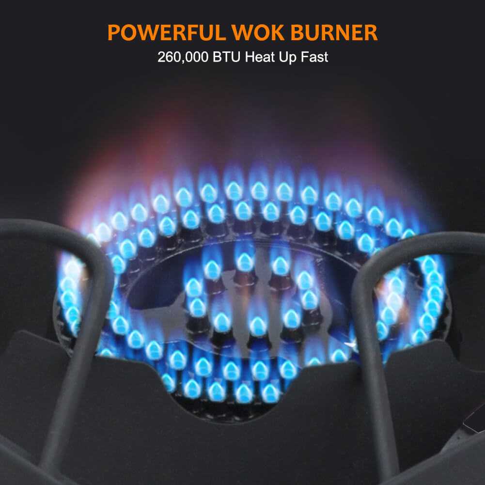 260,000 BTU High Pressure Double Propane Burner - Heavy Duty Cookware - Image 2