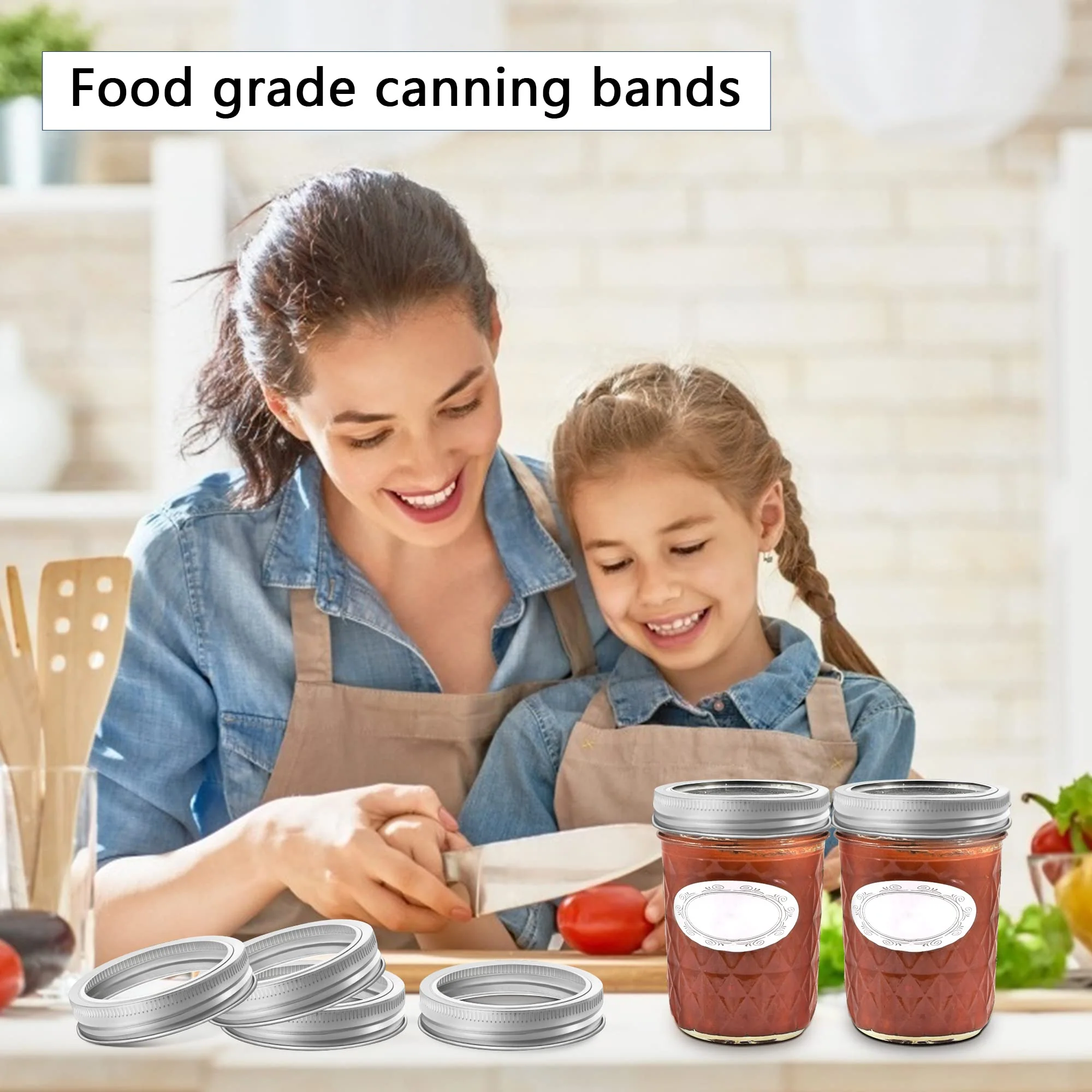 Wide-Mouth 86mm Canning Rings for Glass Mason Jars- 48 Pack - Image 5