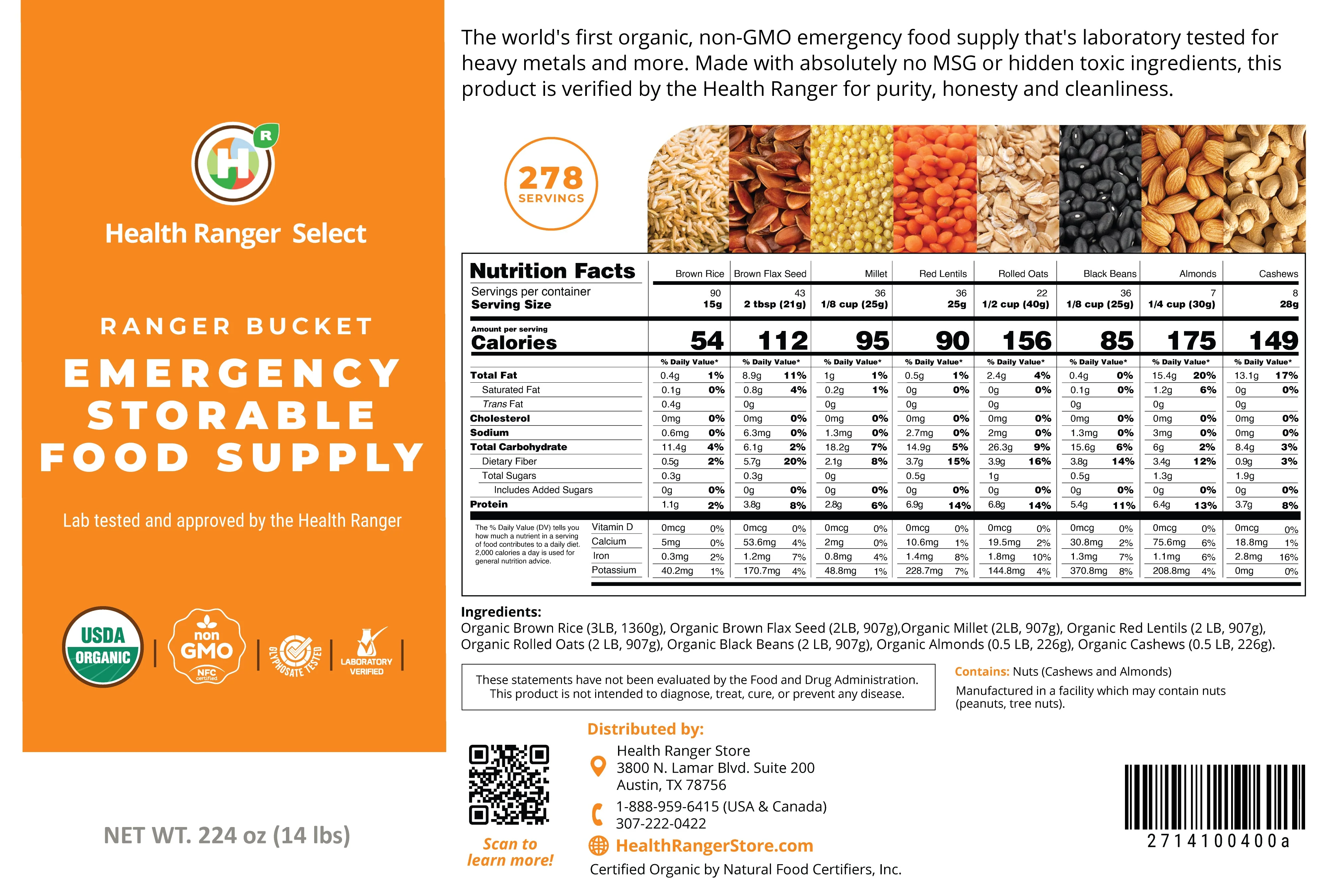 (536 Servings) Ranger Bucket Set - Organic Emergency Storable Food Supply (A26 + B19) - Image 3