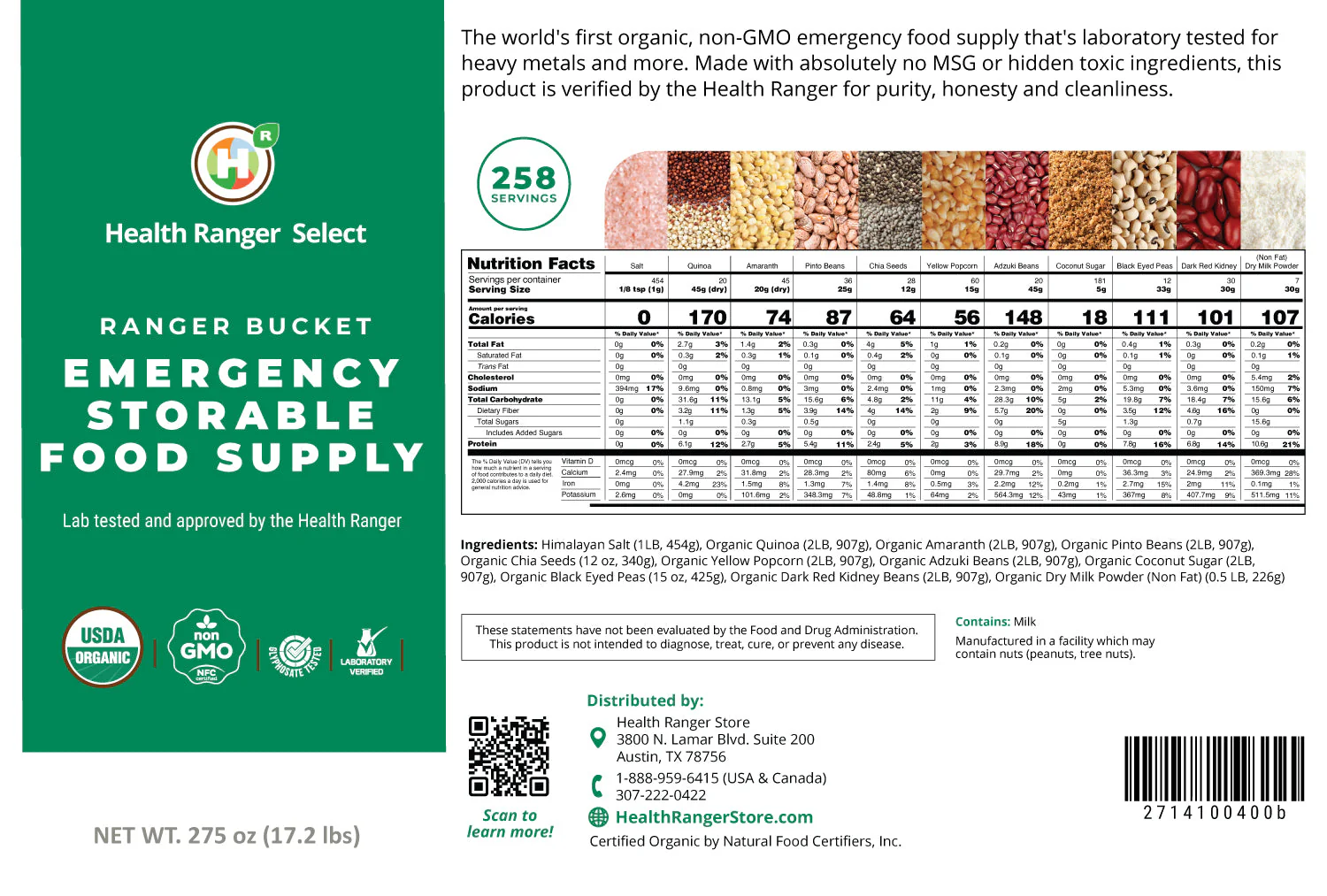 (536 Servings) Ranger Bucket Set - Organic Emergency Storable Food Supply (A26 + B19) - Image 6