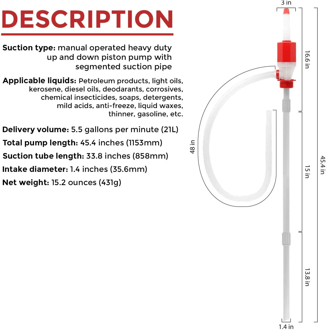 Tera Pump - Compact Manual Drum Pump with Adjustable Length - Image 3