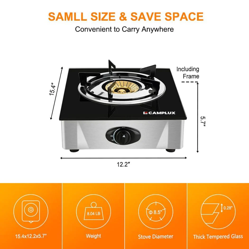 9,500 BTU Propane Single Burner Camp Stoves with Auto Ignition - Image 7