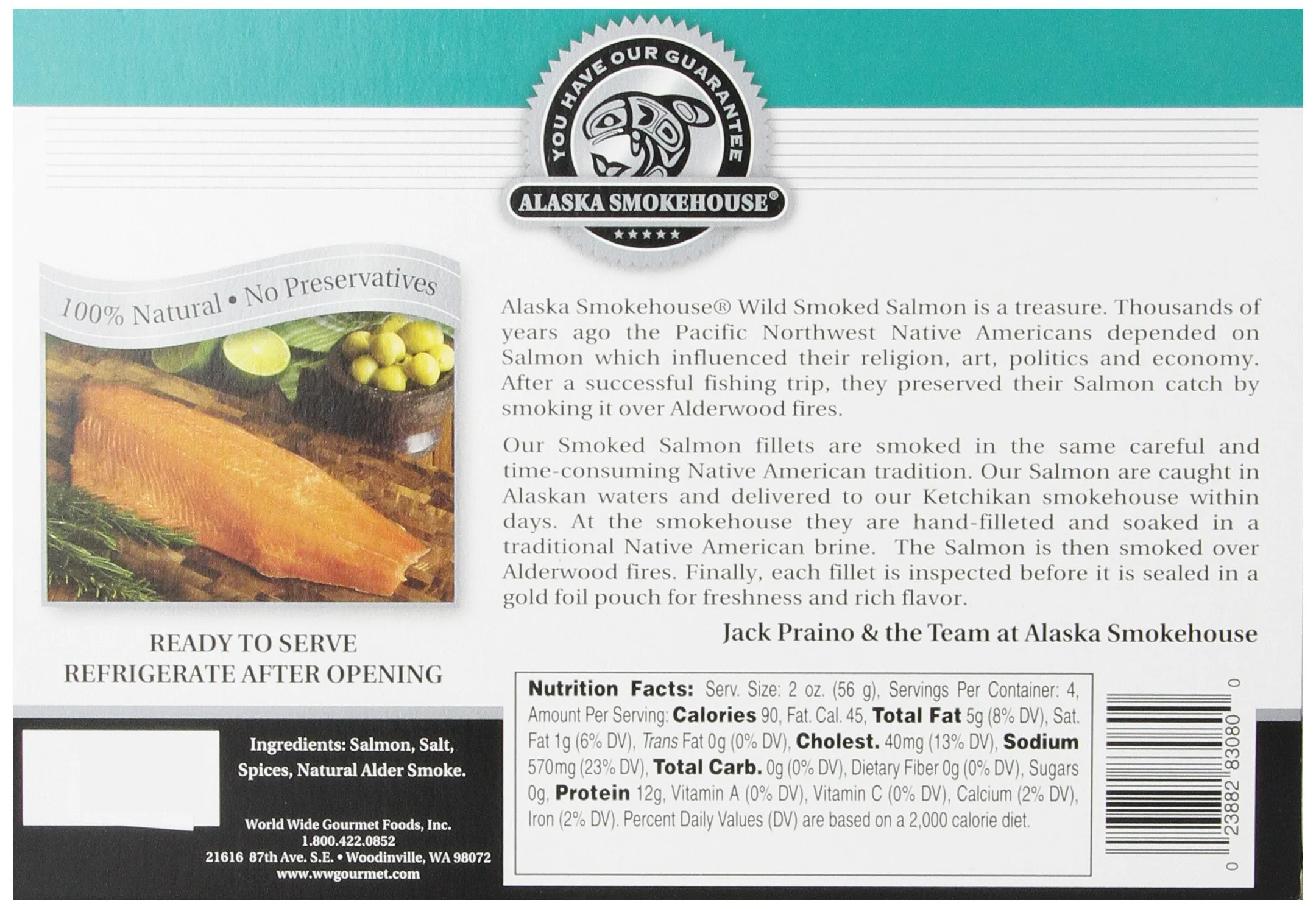 Alaska Smokehouse - Jumbo Smoked Salmon 8 Oz - 3 Pack - Image 2