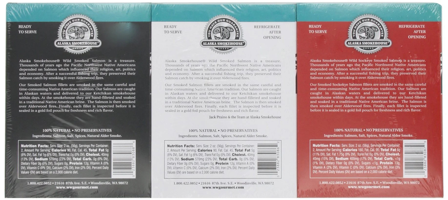 Alaska Smokehouse - Trio of Smoked Salmon - Variety 3 Pack - Image 2