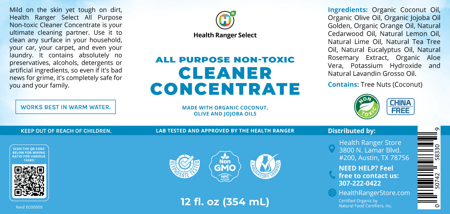 All Purpose Non-Toxic Cleaner Concentrate 12oz (354ml) (Made with Organic Coconut, Olive and Jojoba Oils) - Image 2