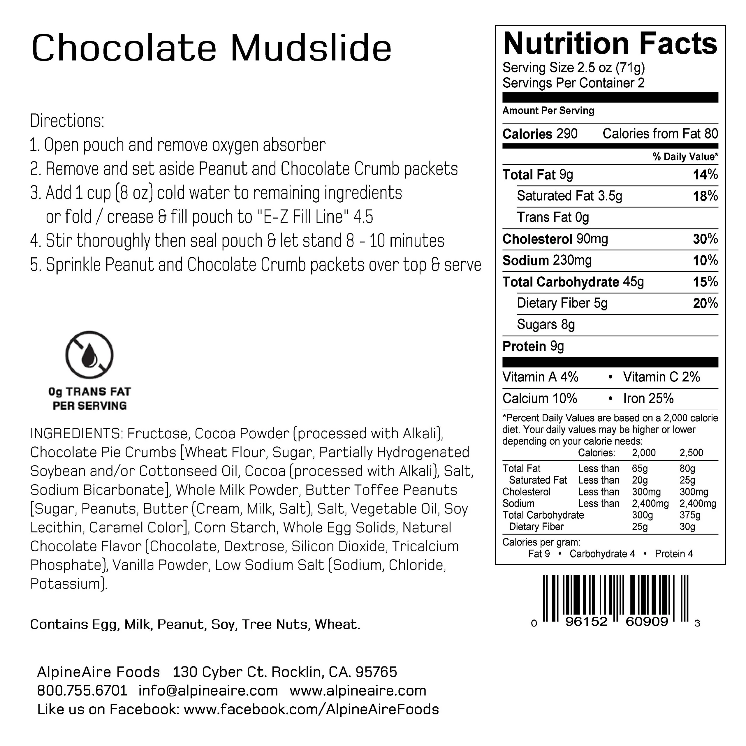 AlpineAire - Chocolate Mudslide Pouch - 2 Serving - Image 3