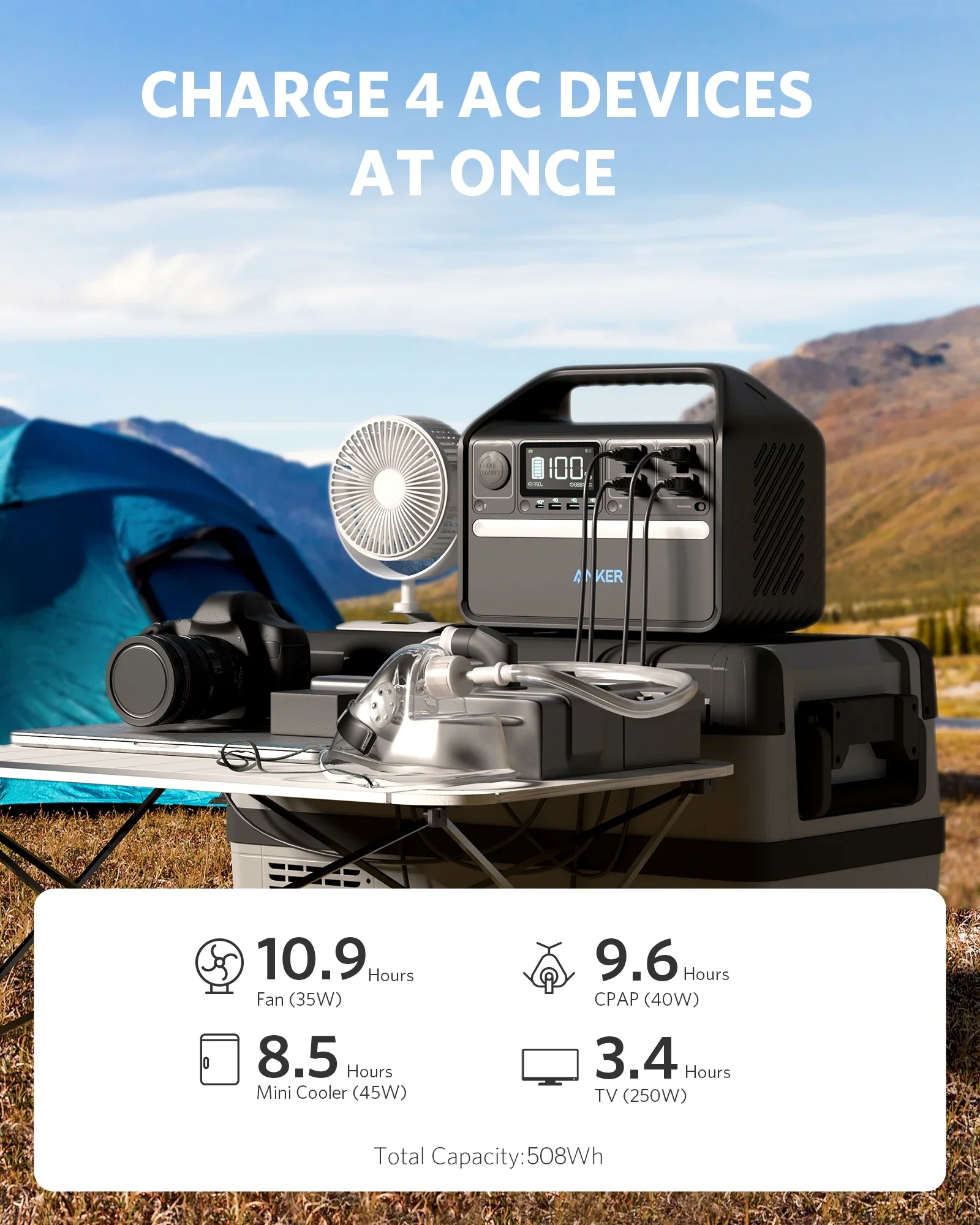Anker SOLIX 536 Portable Power Station - 508Wh｜500W - Image 4