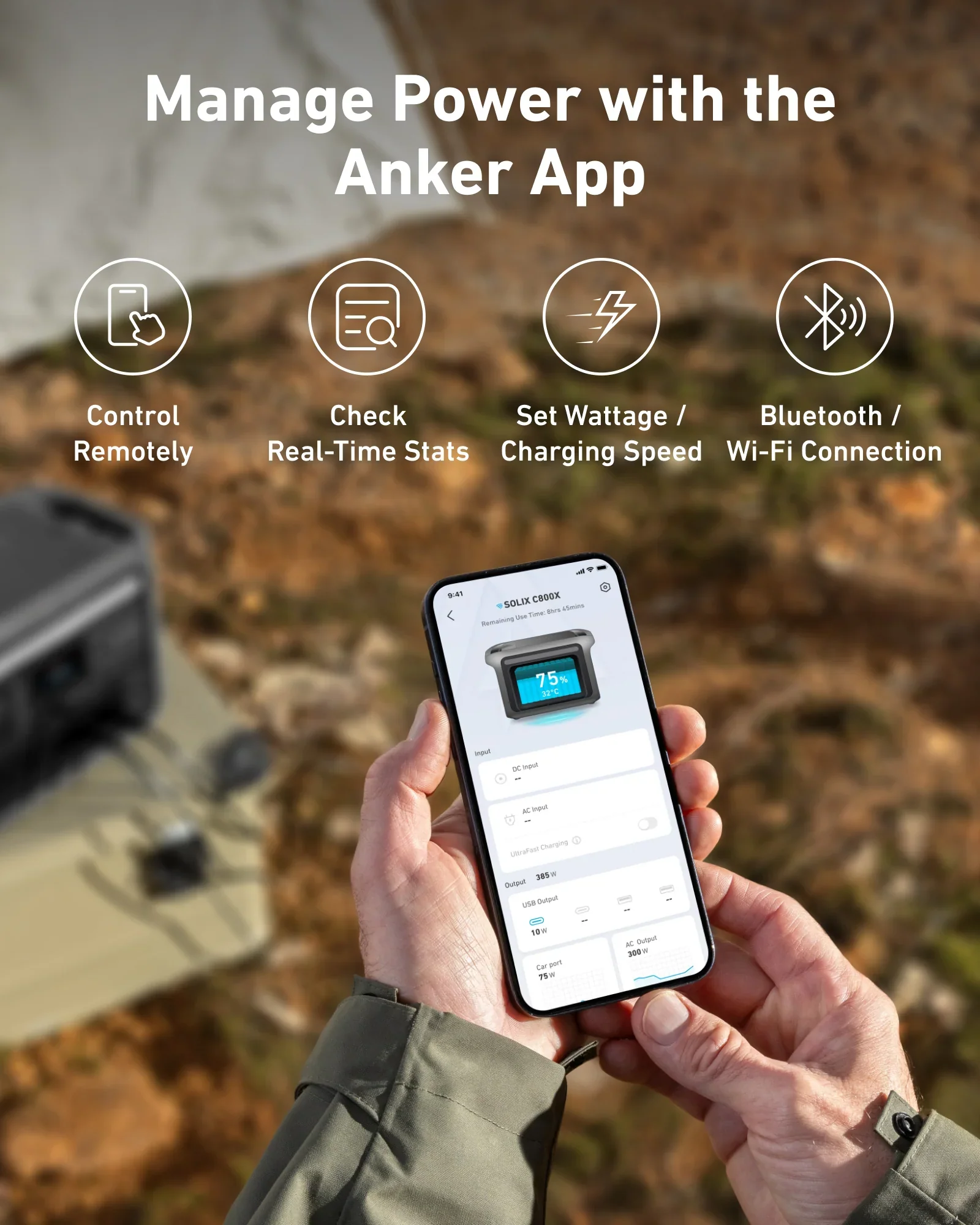Anker SOLIX C800X Solar Generator + 100W Solar Panel - Image 7