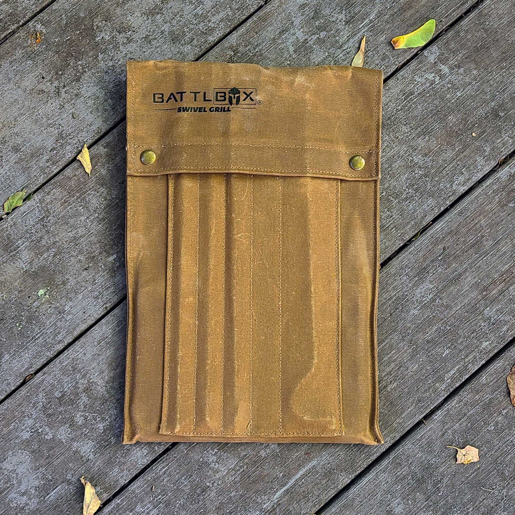 BattlBox Bushcraft Swivel Grill Set w/ Waxed Canvas Carrying Case - Image 7