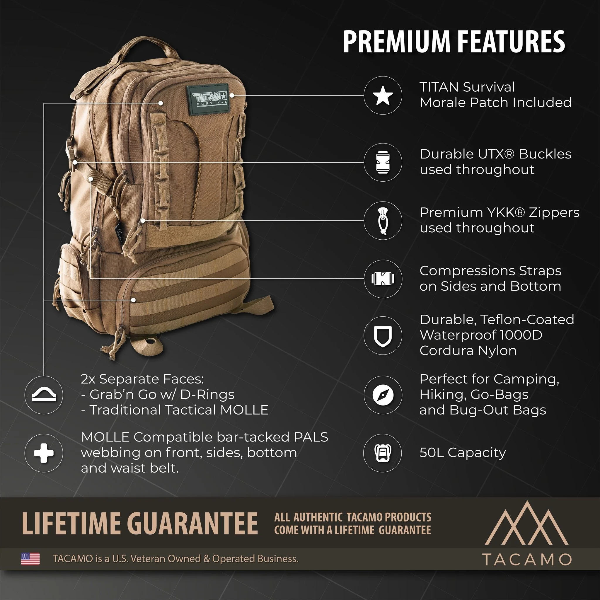 BC50 50L 72-Hour Tactical Backpack - Image 4