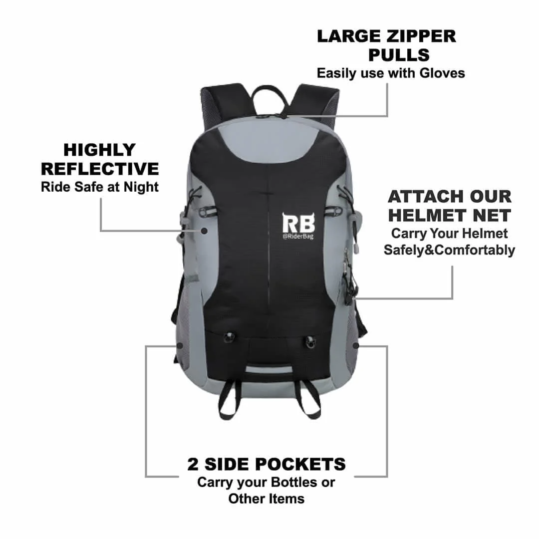 Black Reflective Commuter Bike Backpack | Riderbag Reflektor35 - Image 4
