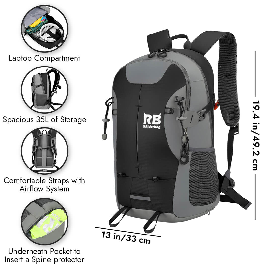 Black Reflective Commuter Bike Backpack | Riderbag Reflektor35 - Image 5