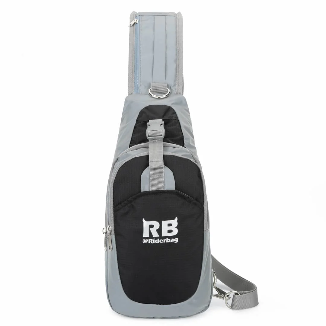 Black Reflective Sling Bag, Small Trekking Bag, Riderbag Unisex - Image 3