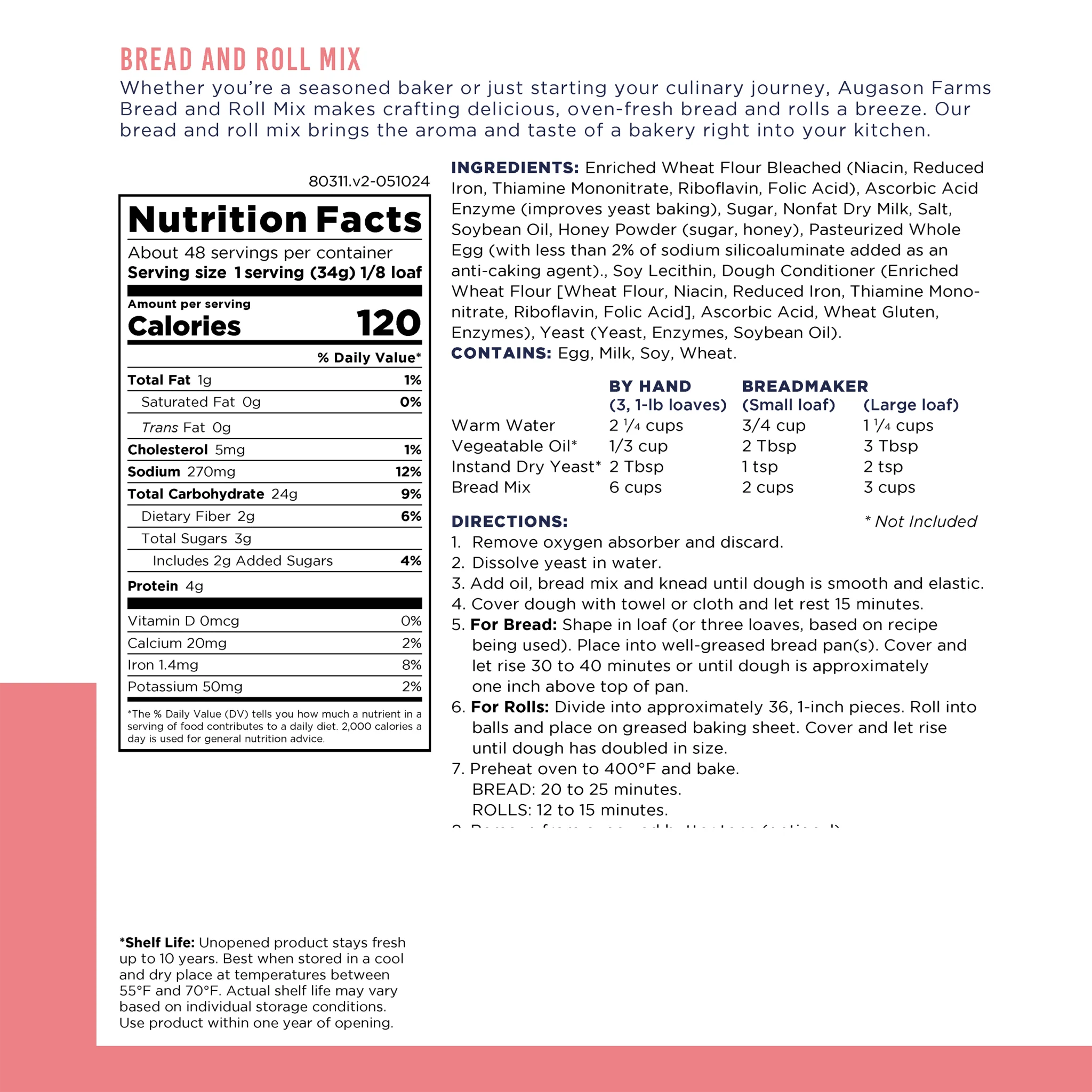 Bread and Roll Mix Can, 48 Servings - Image 3