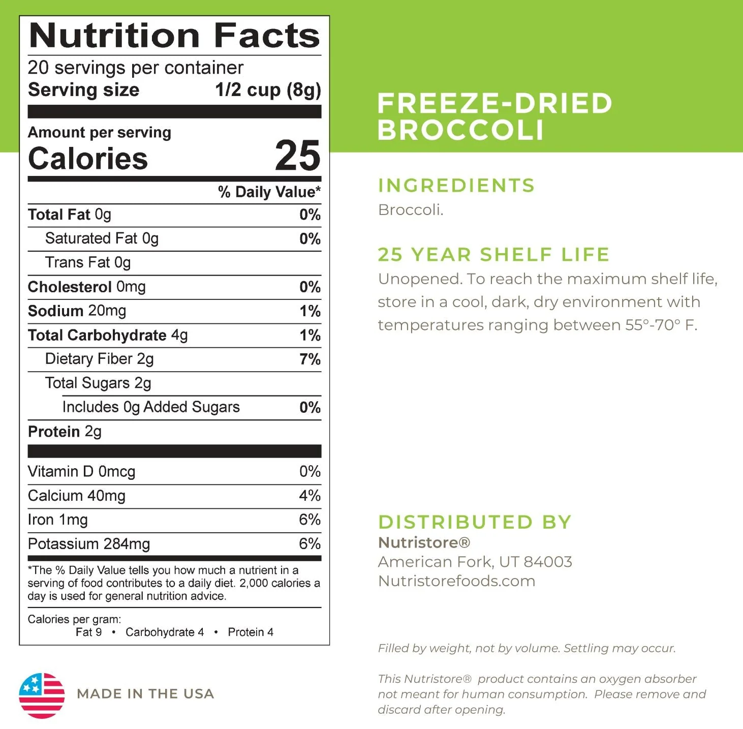 Broccoli Freeze Dried - #10 Can - Image 2