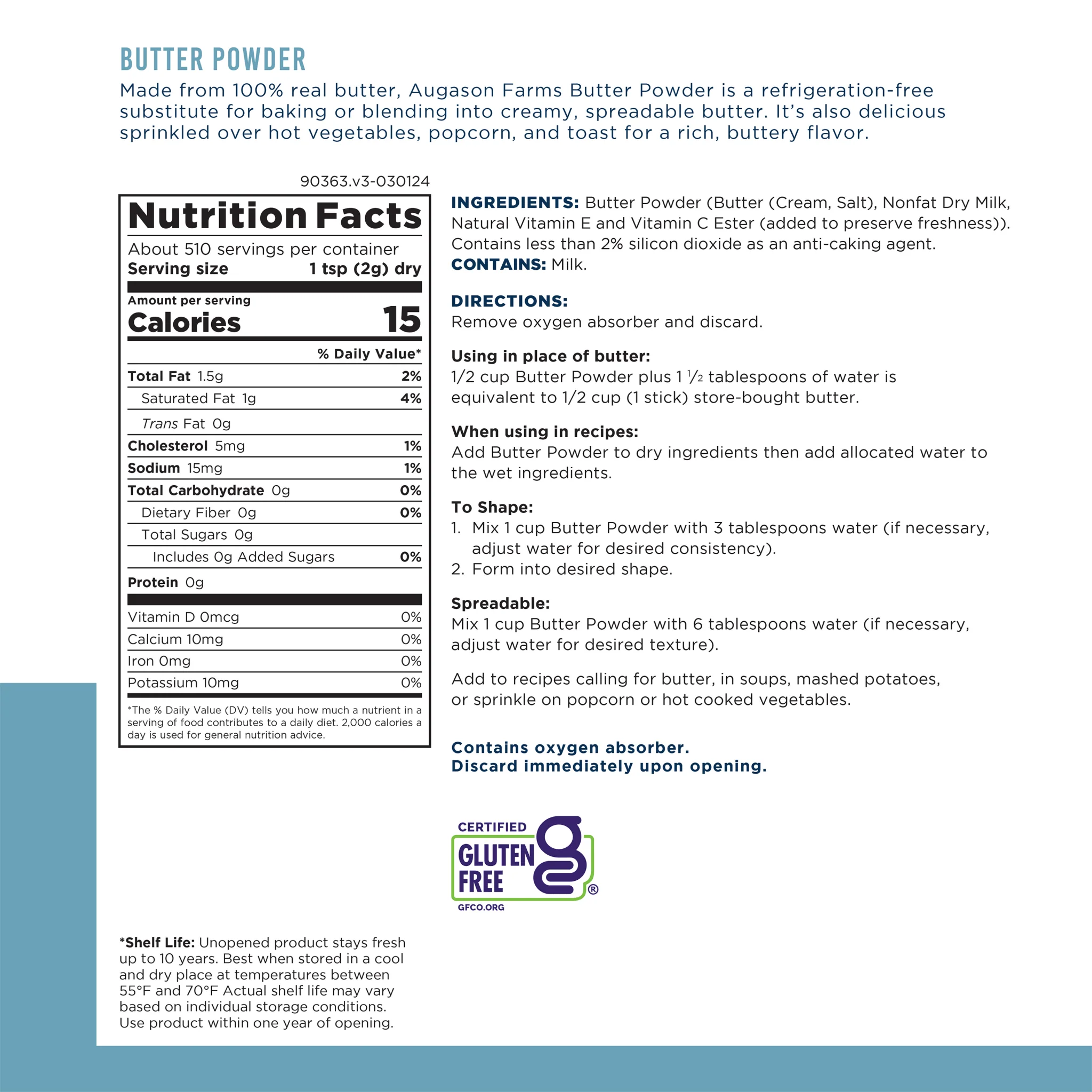 Butter Powder Can, 510 Servings - Image 3