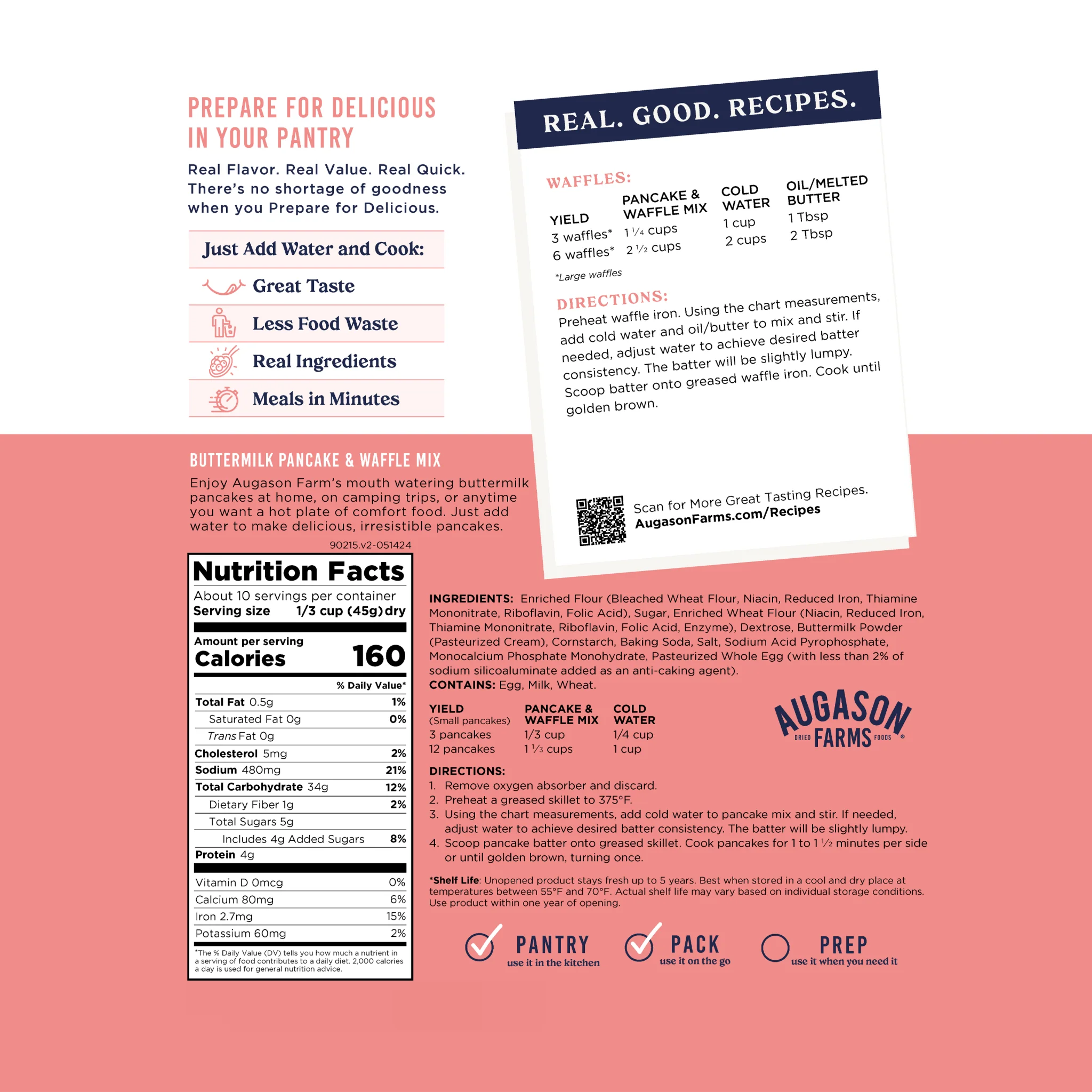 Buttermilk Pancake & Waffle Mix Pouch, 10 Servings - Image 3