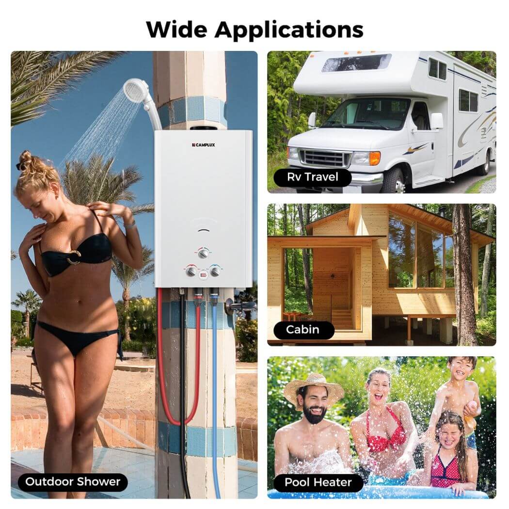Camplux 16L Outdoor 4.22 GPM Propane Gas Tankless Water Heater - Image 2