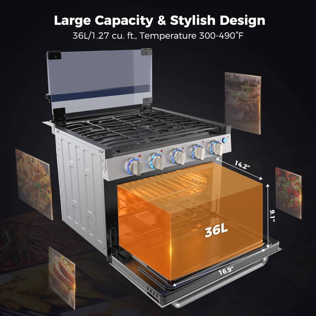 Camplux 17" RV Oven W/3 Burners Cooktop - Image 6