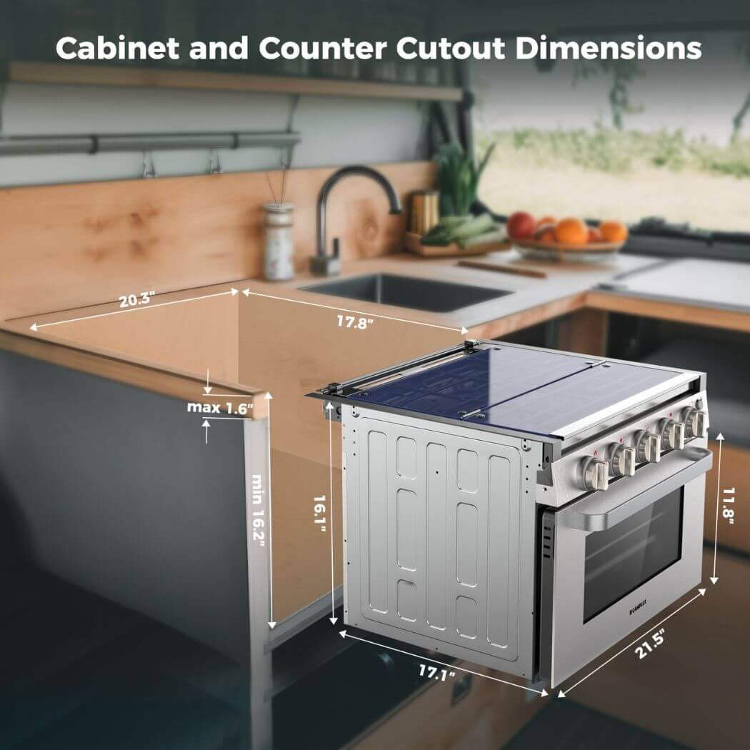 Camplux 17" RV Oven W/3 Burners Cooktop - Image 7