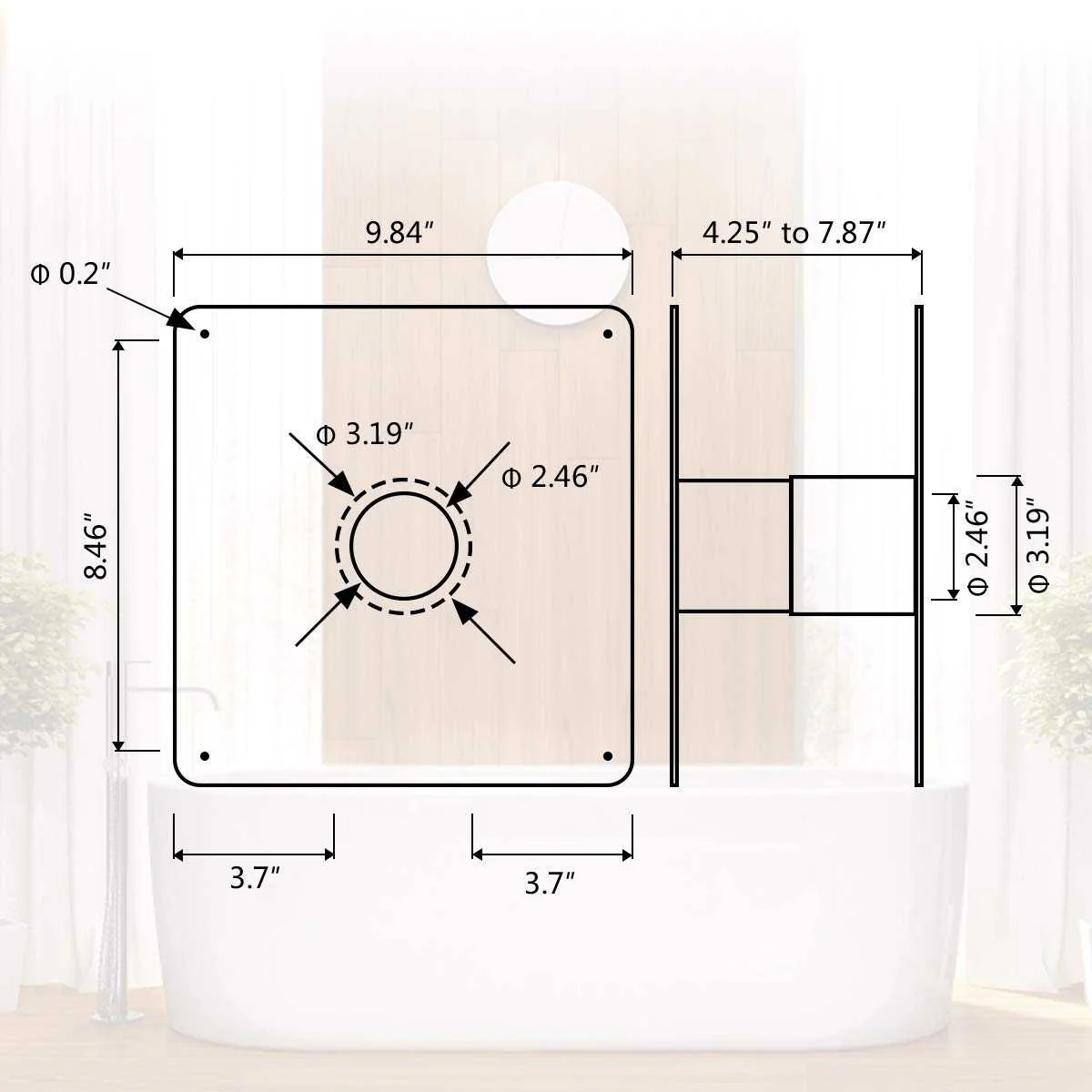 Camplux 2.36'' (60mm) Wall Thimble, Stainless Steel Wall Thimble for Gas Water Heater - Image 3