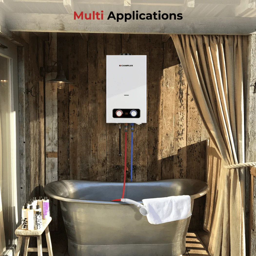 Camplux 2.64 GPM Tankless Gas Water Heater, Propane Shower, Portable - Image 3