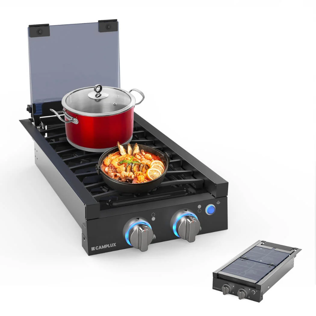Camplux 2 Burners 12" RV Cooktop Slide-in Gas Stove with Cover - Image 9