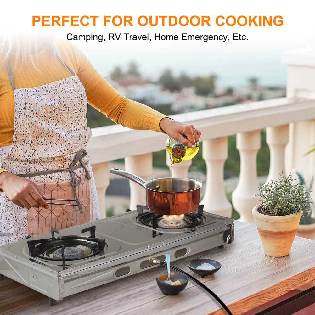 Camplux 2 Burners 19,600 BTU Outdoor Gas Stove with Auto Ignition - Image 7