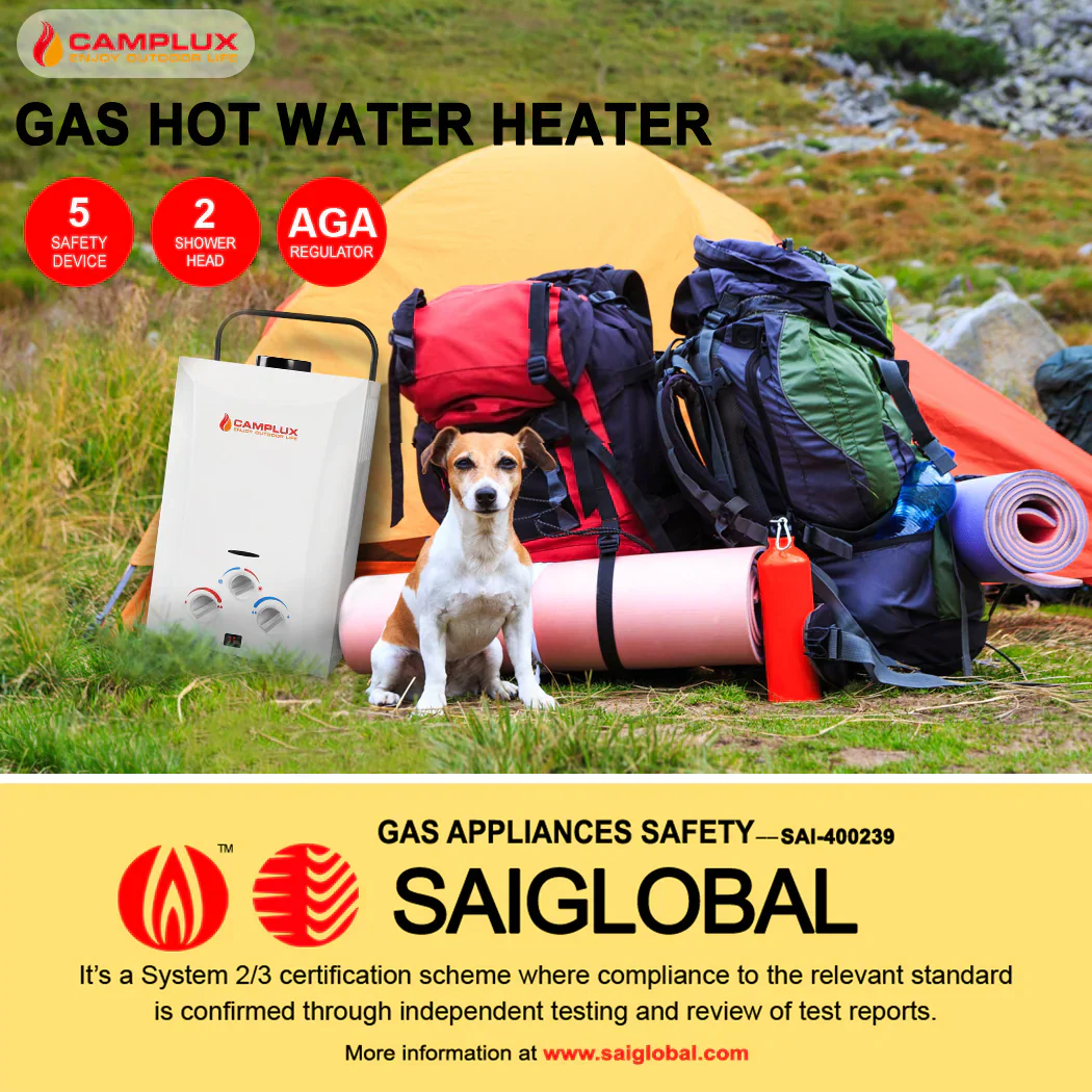 Camplux 8L Portable Gas Hot Water Heater w/ 4.3L Pump & Sink Sprayer & Shower Stand - Image 13