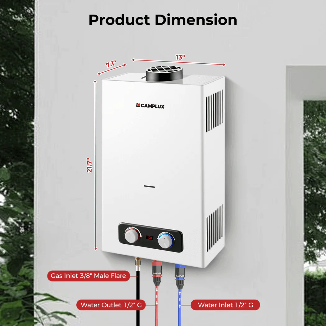 Camplux BD264P120 Propane Outdoor Water Heater Pump Kit - Image 6