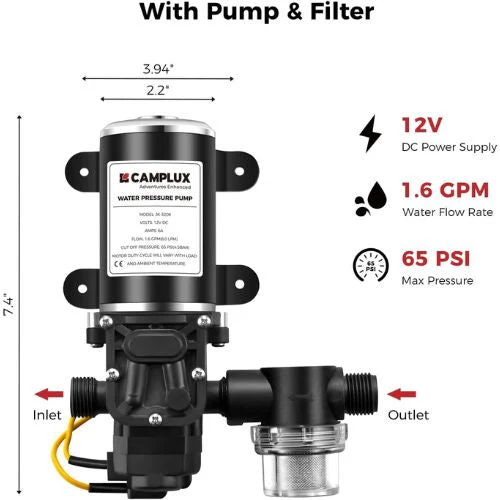 Camplux BW158BP60 Camping Water Heater With Pump Kit - Image 7