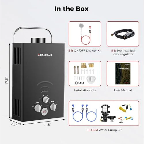 Camplux BW158BP60 Camping Water Heater With Pump Kit - Image 8
