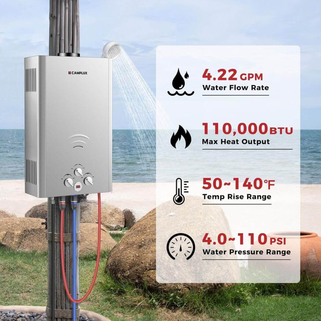 Camplux BW422G Camping Water Heater Propane - Image 3