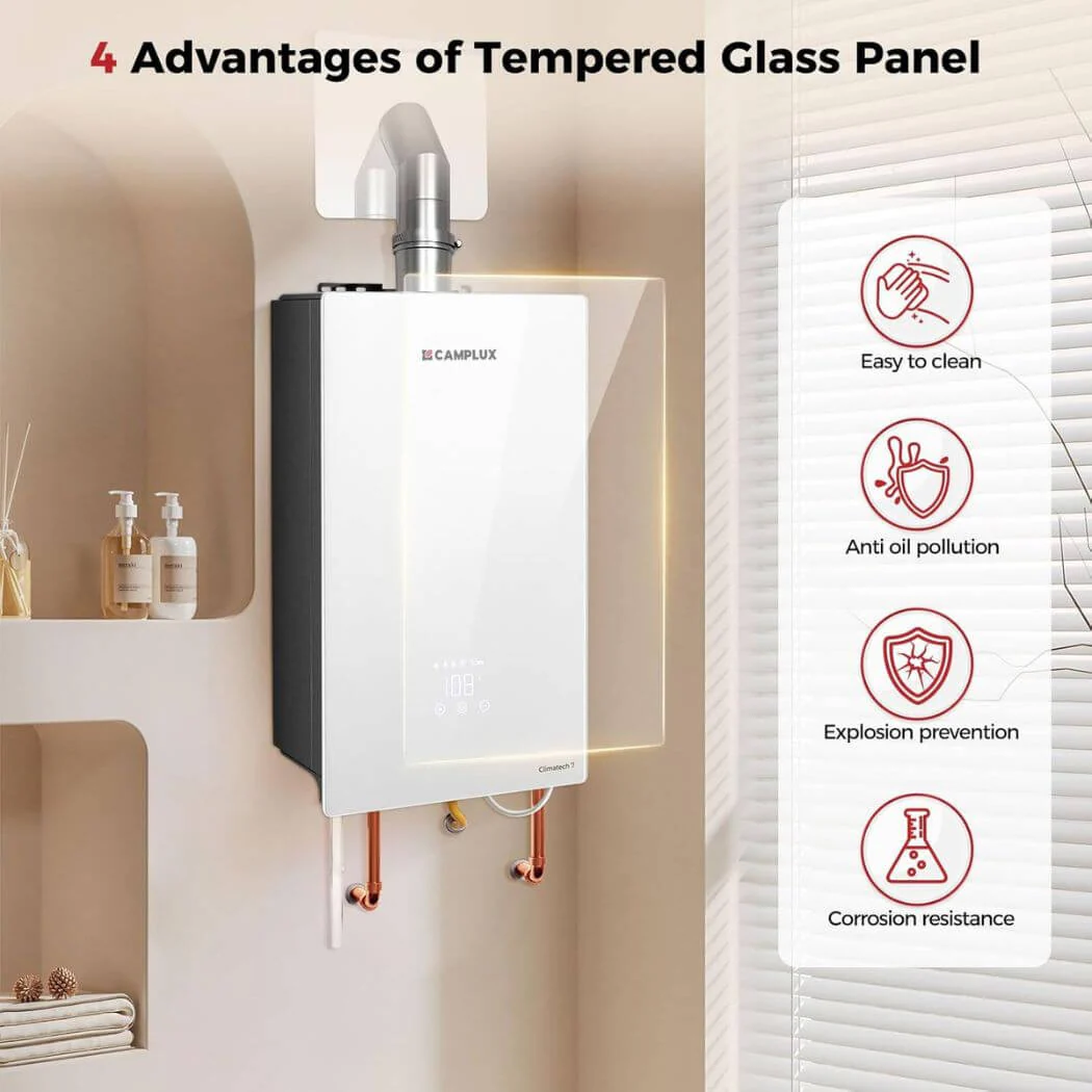 Camplux Climatech-7 Indoor Tankless Gas Water Heater 6.86 GPM | White - Image 3
