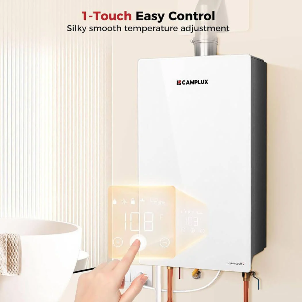 Camplux Climatech-7 Indoor Tankless Gas Water Heater 6.86 GPM | White - Image 4