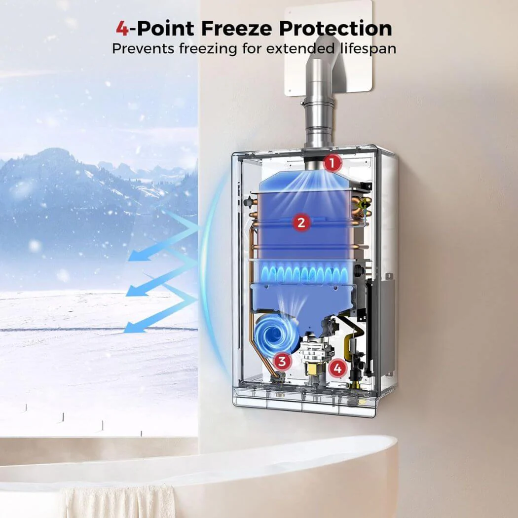 Camplux Climatech-7 Indoor Tankless Gas Water Heater 6.86 GPM | White - Image 7