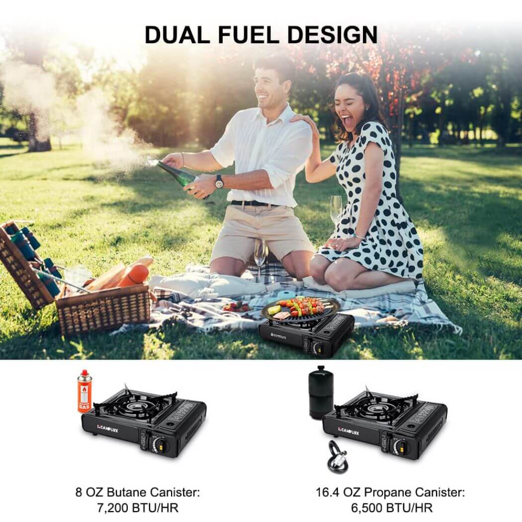 Camplux Dual Fuel Propane & Butane Stove with Carrying Case, Portable Camping Stoves with CSA Certification - Image 2