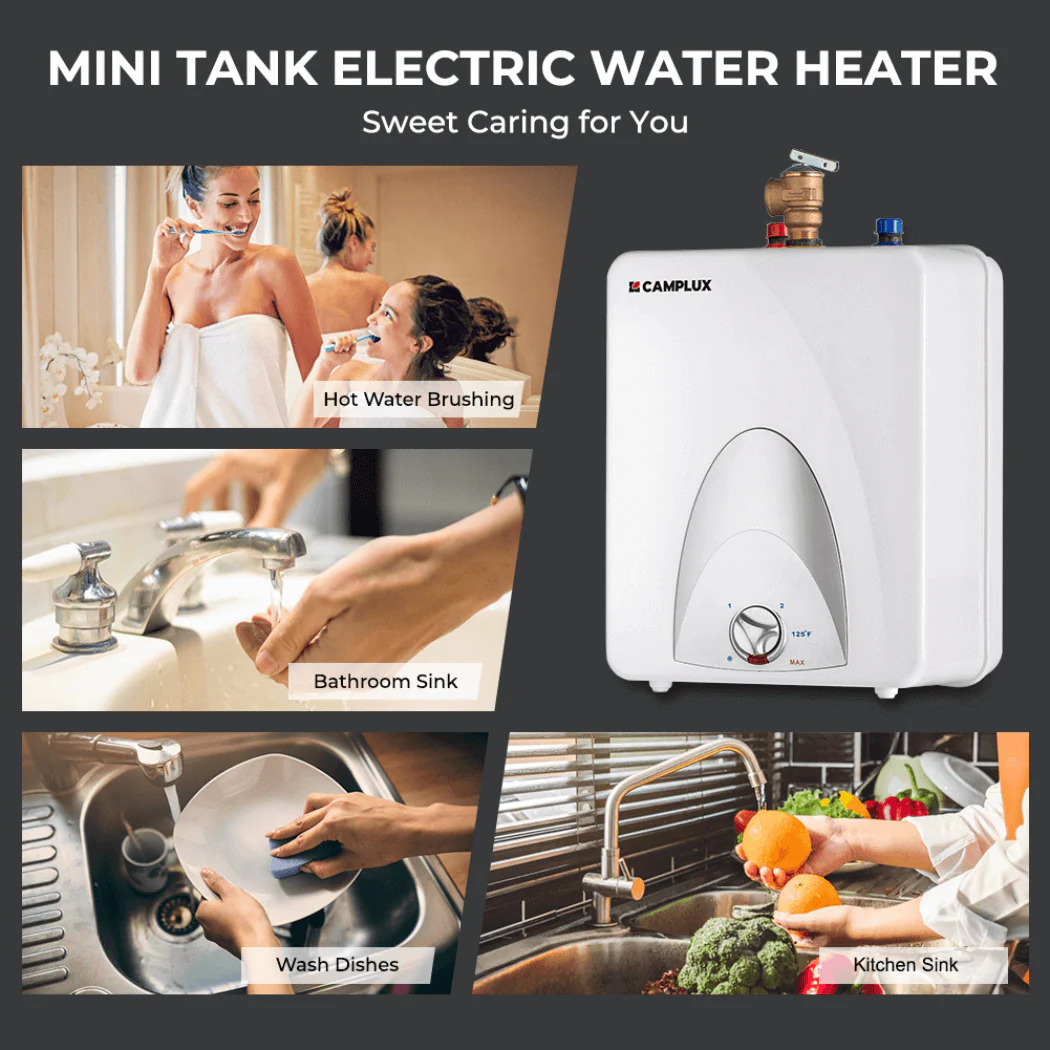 Camplux Electric Mini Tank Point of Use Water Heater 120V - 2.5 Gallon - Image 3
